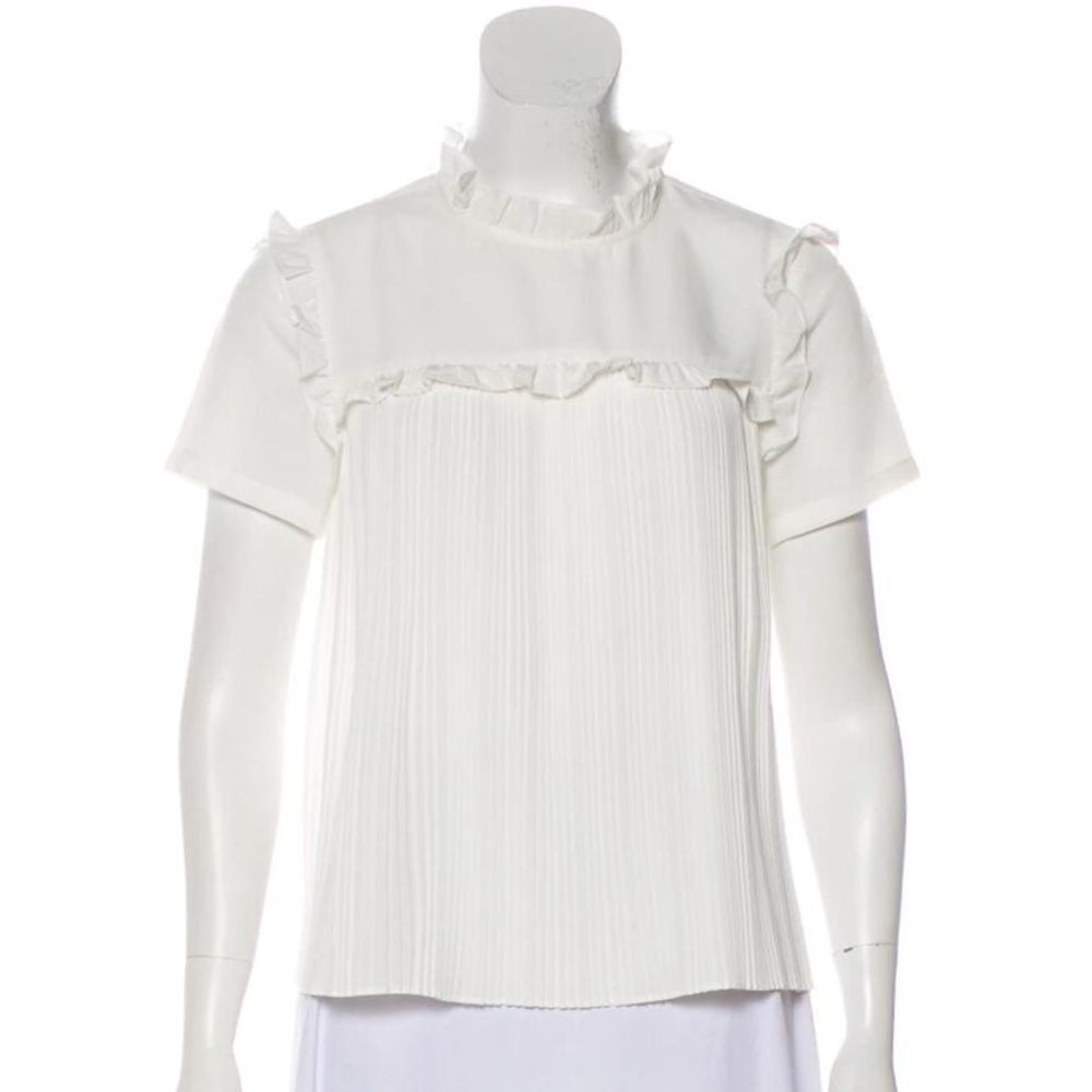 MAJE Short Sleeve Pleated Blouse Tops